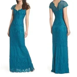 TADASHI SHOJI::ワンピース:4[RESALE] Tadashi Shoji | Dresses | Tadashi Shoji Teal Lace Cap